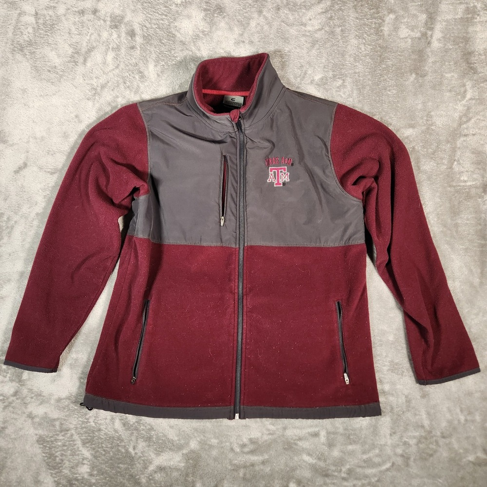 Colosseum Texas A&M Aggies Fleece Jacket Men's Large Maroon‎ Gray Full Zip